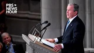WATCH: President George W. Bush pays tribute to John McCain at National Cathedral