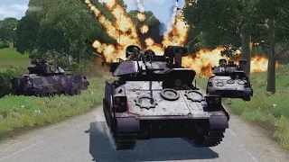 Ukraine's Newly Received M2 Bradley Blows Up Russia's Most Expensive T-90SM Tank - ARMA 3