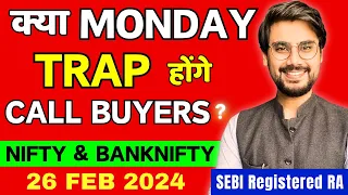 Nifty and BankNifty Prediction for Monday, 26 Feb 2024 | BankNifty Options Monday | Rishi Money
