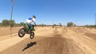 YZ250 chasing KX450 Riverfront MX in Marysville CA