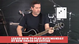 How to play Blue Monday by New Order on Guitar (easy guitar lesson and cover)