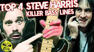TOP 4 Amazing Bass Lines of Steve Harris - Iron Maiden