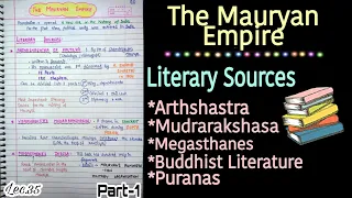 The Mauryan Empire -- Literary Sources||Ancient History|| Lec.35 || Handwritten notes||An Aspirant !