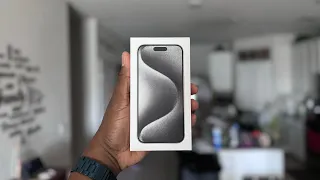 iPhone 15 Pro Unboxing & First Look at White Titanium 🤍 🤩