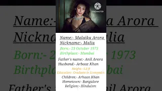Beautiful Actress Malaika Arora's biography #malaikaarora #Bollywood #YouTubeshorts #viral
