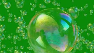 Мыльные пузыри на синем, зеленом, черном фоне  Хромакей