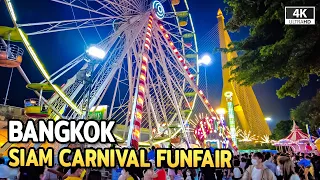 Street Food Festival and Siam Carnival Funfair in Bangkok 2022 [4K]