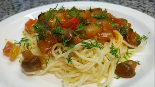 Шампиньоны в томатном соусе для спагетти 🌟 Champignons in tomato sauce for spaghetti