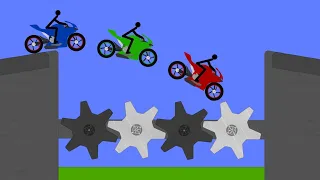 Motorcycle vs Gears Extreme Car Crashes - Phun Algodoo Moments