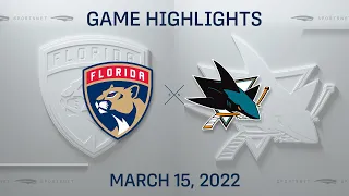 NHL Highlights | Panthers vs. Sharks - Mar. 15, 2022