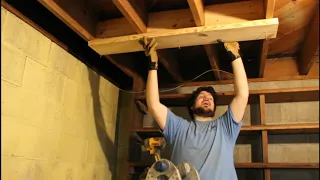 Bowing Basement Walls - I-beam Installation