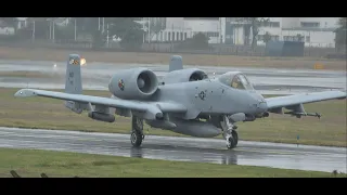 12 USAF A10 Hogs - Mass Departure from Prestwick in some horrid weather 25/06/2023