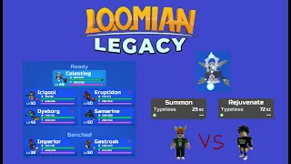 Battling Omillias with Summon Celesting. Loomian Legacy PVP.