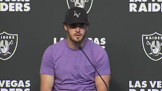 Raiders QB Derek Carr speaks to media after Henry Ruggs' fatal car crash that left a woman dead