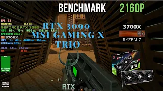 Quake II RTX Ray Tracing RTX 3090 MSI Gaming X Trio Benchmark  Ryzen 3700x 2160p 4k