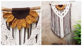 DIY Macrame Wall Hanging, Sunflower pattern