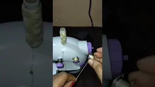 How to thread a bobbin || Mini portable sewing machine#shorts