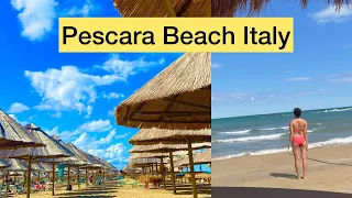 Firstday in Pescara Beach |Walking Tour Pescara Italy#PescaraBeachItaly