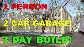 Framing A Garage Alone | One Man Build | How To | MY DIY