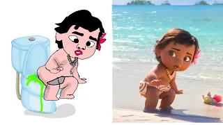 Moana baby Funny Drawing memes - Try not To laugh