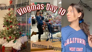 VLOGMAS day 10🎄Christmas Shopping, Wrapping Xmas Presents, Gift ideas, Thrifting, Cat plays fetch!