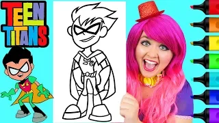 Coloring Robin Teen Titans Go! Coloring Page Prismacolor Paint Markers | KiMMi THE CLOWN