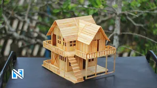 DIY Miniatur Rumah Sederhana dari Stik Es Krim
