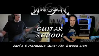 Wintersun Guitar School - Jari's E Harmonic Minor Alt-Sweep Lick Clip