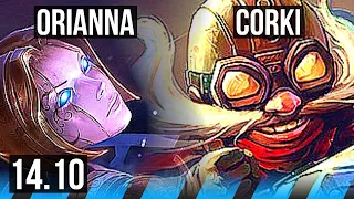 ORIANNA vs CORKI (MID) | 69% winrate, 11/3/9, Godlike | KR Challenger | 14.10