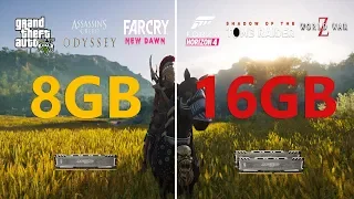 8GB vs 16GB RAM Test in 8 Games