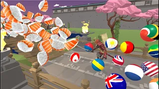 Escape from Sushi🍣 country marble race