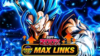 BEST F2P IN THE GAME!?!? LEVEL 10 LINKS 100% RAINBOW STAR EZA LR VEGITO BLUE! (DBZ: Dokkan Battle)