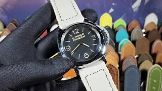 Panerai 47mm Strap "Top Gun" Flat Grey Tapered 26/22 with Gloss Black Buckle No.1 of 1 PAM00372