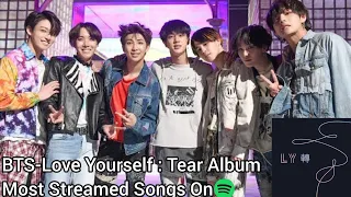 BTS-Love Yourself : Tear Album Most Streamed Songs On Spotify