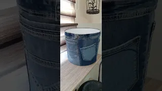 Корзина для хранения джинсовая. Своими руками.A denim basket with a lid with your own hands.