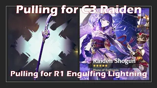 Genshin Impact: Pulling for C3 Raiden Shogun and R1 Engulfing Lightning
