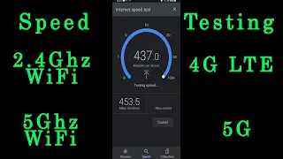 Real World Speed Test of 5G, 4G/LTE Mobile Data vs 2.4Ghz and 5Ghz Wifi.