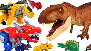 Jurassic World Fallen Kingdom dinosaur T-rex appeared! Transformers Rescue Bots! Go! - DuDuPopTOY