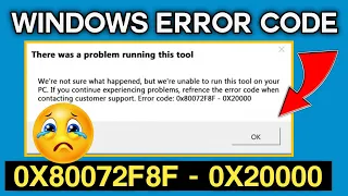 Fix Windows Media Creation tool Error Code 0x8007f8f - 0x20000 There Was A Problem Running This Tool