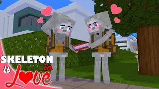 SKELETON IS IN LOVE 24/7 - ( HATE AND LOVE ) - MONSTER SCHOOL MINECRAFT ANIMATION