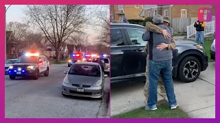 Soldier Surprises Parents With Police Escort Homecoming
