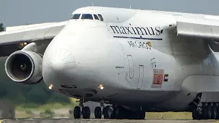 ANTONOV AN124 LANDING + DEPARTURE - The rarest An124 in the world - Maximus Cargo (4K)