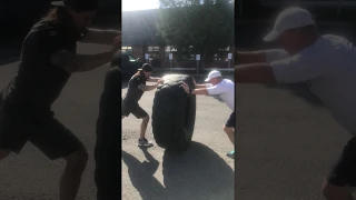 Erik Karlsson Strongman Training - Tire Fight with Daniel Alfredsson