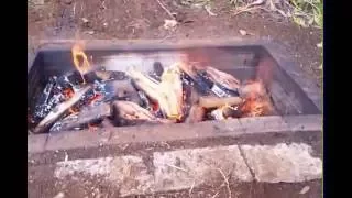 Producing biochar from firewood in a pit