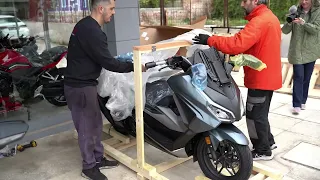 unboxing HONDA FORZA 350cc new grey color 2023