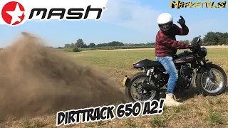 Dit klinkt als een open pijp! 650cc Crosser op de Weg! 2020 Mash Dirttrack 650 A2 Motor