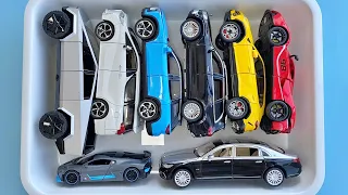 Box Full Of Diecast Cars - Tesla, Lexus LM300, Nio, Maybach, Lamborghini, Ferrari, Bugatti