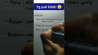 Ketika ditanya perbedaan Pena, Pulpen, dan Bolpoin... Yg jual bilek! 🙂  #shorts