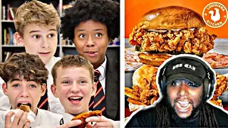 Southern American React To British Highschoolers try Popeyes for the first time