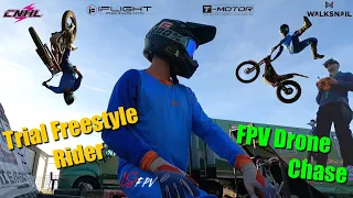 FPV Drone Chase "Romain Chalier" Trial Freestyle Rider - LS FPV / Yo2B Production